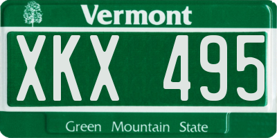 VT license plate XKX495