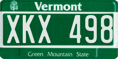 VT license plate XKX498
