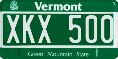 VT license plate XKX500