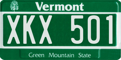 VT license plate XKX501