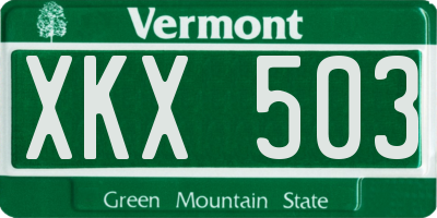 VT license plate XKX503