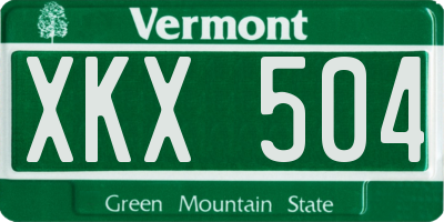 VT license plate XKX504