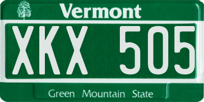 VT license plate XKX505