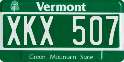 VT license plate XKX507