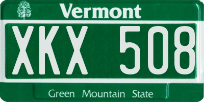 VT license plate XKX508