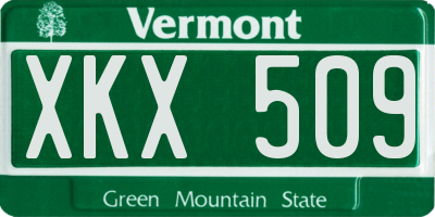 VT license plate XKX509