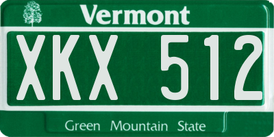 VT license plate XKX512