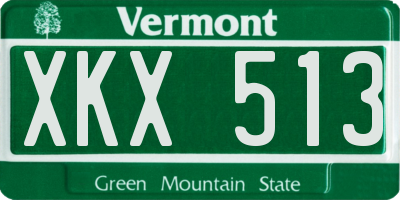 VT license plate XKX513