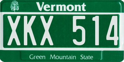 VT license plate XKX514