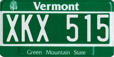 VT license plate XKX515
