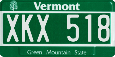 VT license plate XKX518
