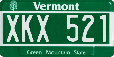 VT license plate XKX521