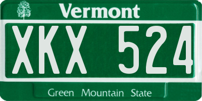 VT license plate XKX524