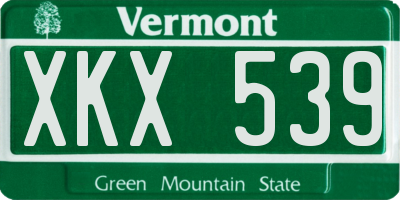 VT license plate XKX539