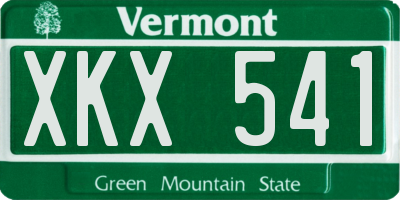 VT license plate XKX541