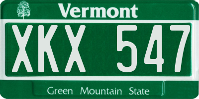 VT license plate XKX547