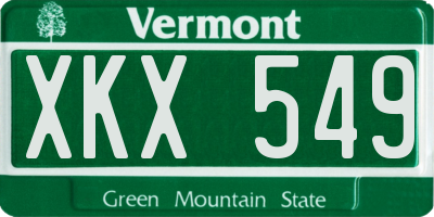VT license plate XKX549
