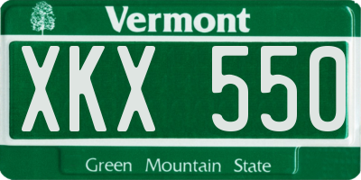 VT license plate XKX550