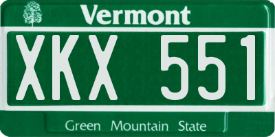 VT license plate XKX551