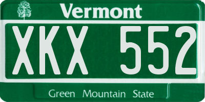 VT license plate XKX552