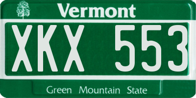 VT license plate XKX553