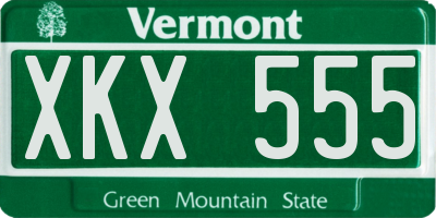 VT license plate XKX555