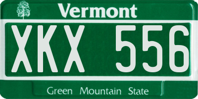 VT license plate XKX556
