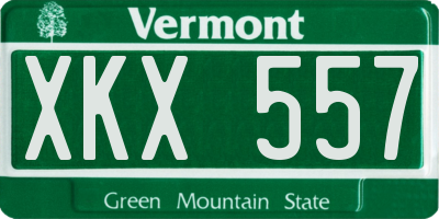 VT license plate XKX557