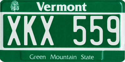VT license plate XKX559