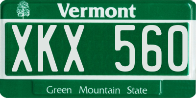 VT license plate XKX560