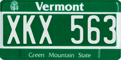 VT license plate XKX563