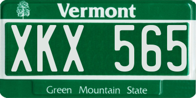 VT license plate XKX565