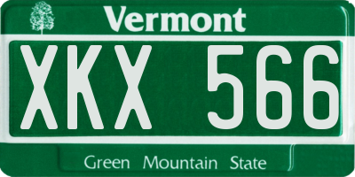 VT license plate XKX566