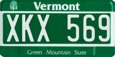 VT license plate XKX569