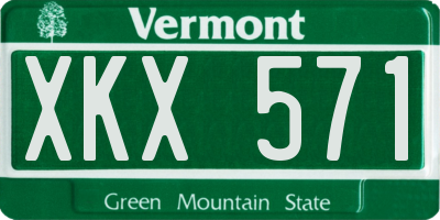 VT license plate XKX571