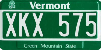VT license plate XKX575
