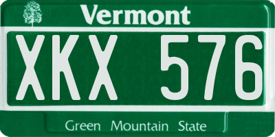 VT license plate XKX576