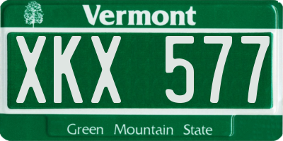VT license plate XKX577