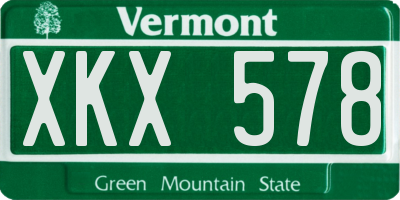 VT license plate XKX578