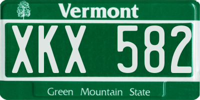 VT license plate XKX582