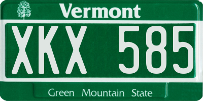 VT license plate XKX585