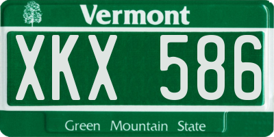 VT license plate XKX586