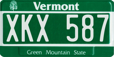 VT license plate XKX587