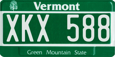 VT license plate XKX588