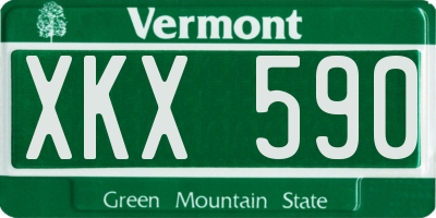 VT license plate XKX590