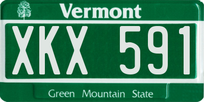 VT license plate XKX591