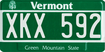 VT license plate XKX592