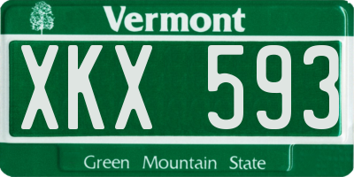VT license plate XKX593