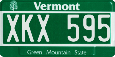 VT license plate XKX595