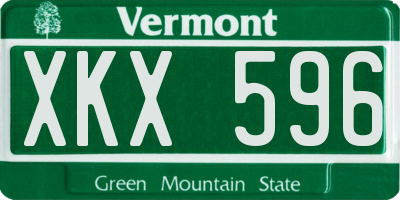 VT license plate XKX596